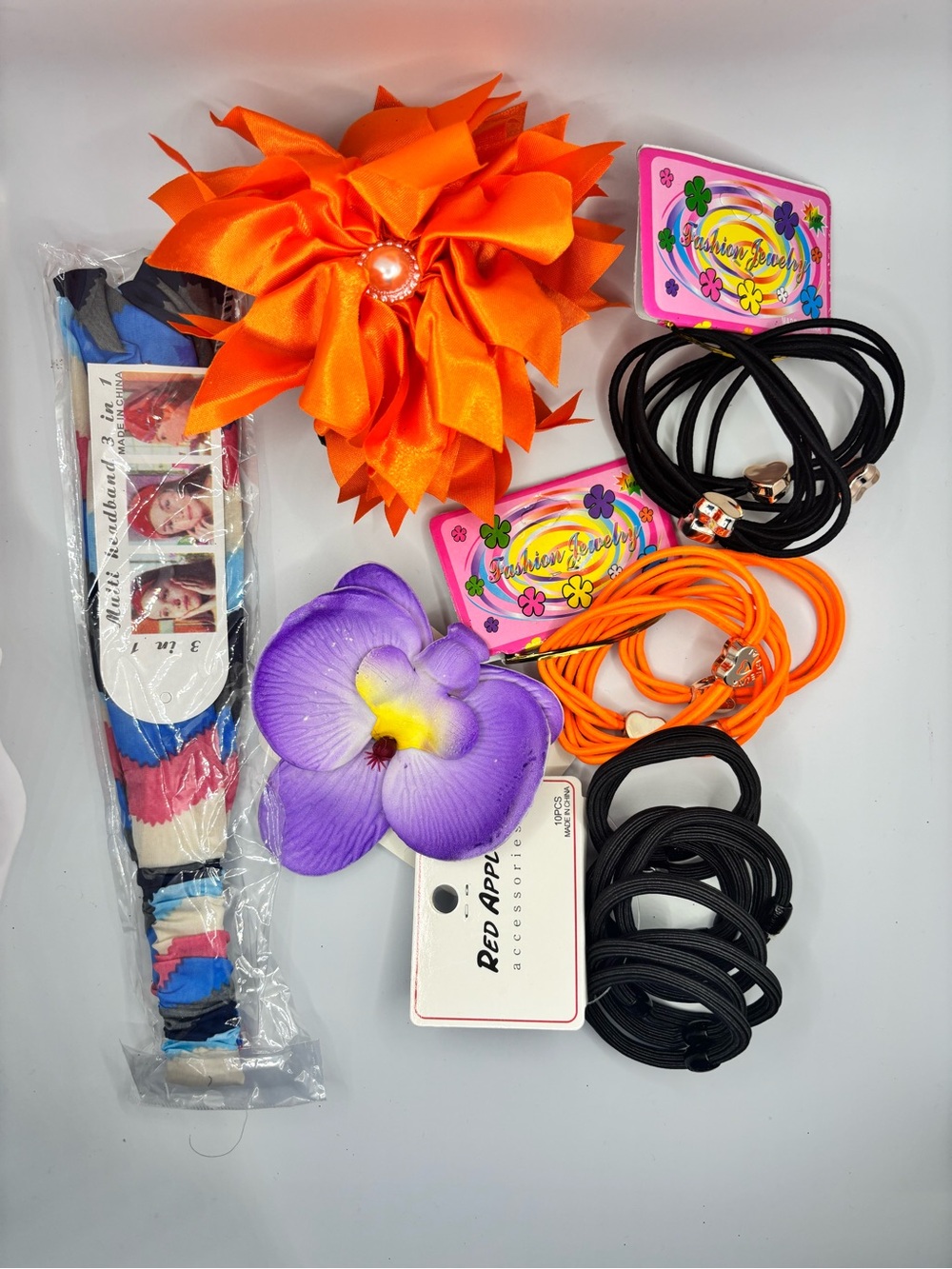 Hair Accessories Set Claw Hair Ties Headband Orchid Clip